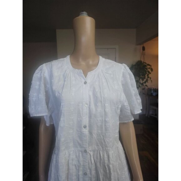 Sundance Cotton Textured Flared Sleeves Mini Dress M - Picture 2 of 7